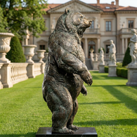 Statue d'ours en bronze sur mesure, grande taille, fabrication par moulage à la cire perdue, 2300 mm de haut, sculpture réaliste d'ours brun debout