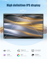 Monitor Portátil de 15.6 Pulgadas, 1080P, LCD, para Juegos, FHD, IPS, USB-C, HD, LED, para Laptop, Teléfono, Switch, PS5