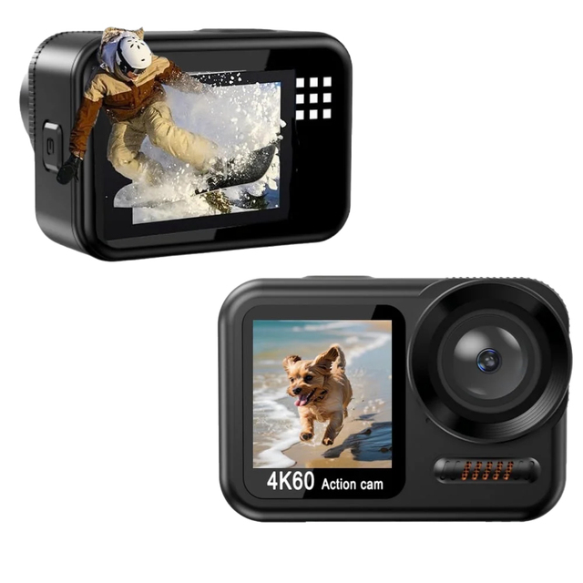 New Generation 4K60FPS WiFi Sports Camera 64MP Waterproof Snorkeling Camera Touch Rear Screen Zoom Dual Display 150 Degree Wide