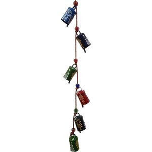 PARIJAT HANDICRAFT Elegant Indoor/Outdoor Balcony Hanging <b>Bells</b> Decor Wrought Iron 10 Cylindrical Decor Wedding Decorations - Product Image 2