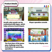 Machine d'arcade à monnayeur pour enfants, type boîte mystère, à boules de loterie et boules porte-bonheur, avec joystick, personnalisable et à entretien facile