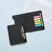 Produk murah alat tulis kantor kustom cetak LOGO Memo Pad stick Note Set dibuat sesuai pesanan merekat sendiri Spiral catatan tempel