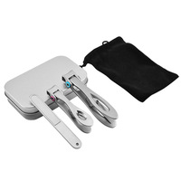 Set de Cortaúñas de Belleza, Cortaúñas Grandes y Pequeños de Acero Inoxidable, Lima de Uñas, Estuche de Hierro - Cortadores de Uñas Duraderos para Uso en Dedos de Manos y Pies