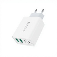 Chargeur rapide multi-ports transfrontalier 20W 2A+2C compatible PD + QC 3.0 pour téléphones Android
