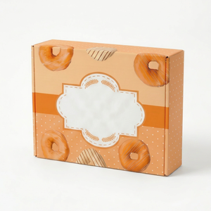 Caja de Cartón Rígido Personalizable con Diseño de Donut, Impresión a Cuatro Colores, Reciclable para Envasado de Alimentos, Forma Rectangular - Product Image 1