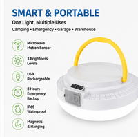Lampe de camping LED portable AM-Y140 à détection de mouvement, rechargeable par USB, lanterne d'urgence avec IP65 et 8 heures d'autonomie pour utilisation en extérieur