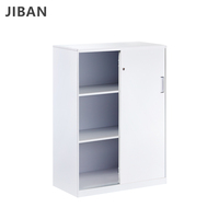 Armoire de bureau moderne en métal avec portes coulissantes, classeur de rangement, étagère réglable, montage facile, durable, avec serrure à clé, pour bureau à domicile
