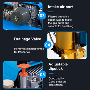 TUDIVING Hochdruck-Kompressor mit Stabiler Leistung, 150LPM, Drei Zylinder, <span class=keywords><strong>Auto</strong></span>-Stopp, <span class=keywords><strong>PCP</strong></span> 4500psi Tauchkompressor für Lufttanks - Product Image 5