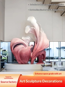 Décorations de sol pour hall d'hôtel, grandes sculptures en résine transparente pour centre commercial, installations artistiques de luxe léger, présentoirs commerciaux - Product Image 2