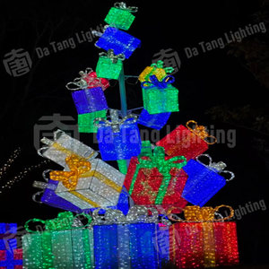 Customized Christmas <b>Tree</b> Gift Box Motif <b>Light</b> <b>LED</b> Landscape Decoration for Theme Park - Product Image 4