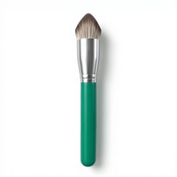 Pinceau de maquillage personnalisé à manche en bois, poils de renard des neiges, simple ou double, biseauté, pour fond de teint liquide