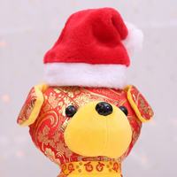 Topi Santa Anjing Mini Berkualitas Tinggi, Dapat Disesuaikan, Bahan Poliester Merah, Gaya Cina, Lembut, Dekorasi Natal untuk Hewan Peliharaan, Digital