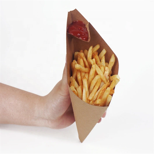 Portafrituras <span class=keywords><strong>de</strong></span> Papel Kraft <span class=keywords><strong>con</strong></span> Bolsillo para Salsa, Contenedores Desechables Antigrasa para Frituras y Snacks para Llevar - Product Image 4