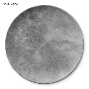 Vaisselle de traiteur en gros, service de vaisselle en porcelaine fine, design ciment gris personnalisé, assiettes à dîner - Product Image 2