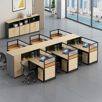 Mobilier de bureau Table en bois pour personnel de bureau Bureau de poste de travail modulaire avec tiroir 2 bureaux pour 4 personnes