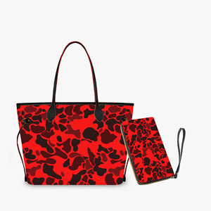 Lady Trendy Customized <strong>pink</strong> Camo Pu Leather Tote Bags Cloud Camo <strong>Purse</strong> and Wallet Handbag Zipper Shoulder Bag Tote Bag for Women - Product Image 3