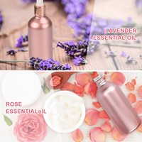 Bouteilles en verre à revêtement rose de 3.4 oz pour huiles essentielles, porte-compte-gouttes en verre rond vide avec pipette en verre, protection UV