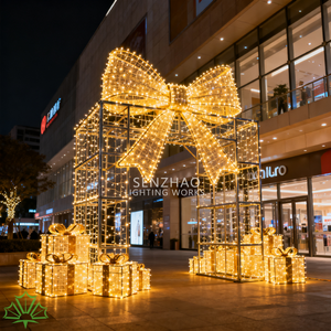 SENZHAO - Juego de Luces LED 3D Grandes con Diseño de Caja de Regalo, IP65, Marco de Hierro, Decoración Navideña para Centros Comerciales y Exhibiciones Comerciales - Product Image 5
