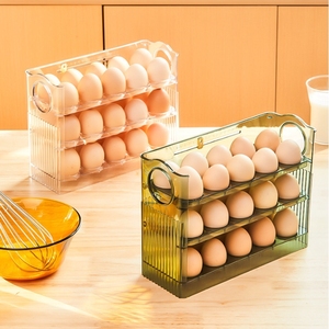 3 tầng nhà bếp 30pcs trứng hộp lưu trữ container trứng chủ cho tủ lạnh Cửa trong suốt trứng lưu trữ - Product Image 5