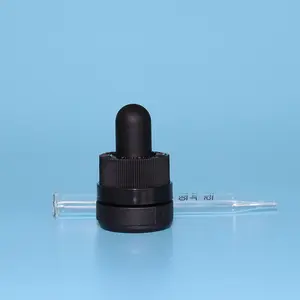 블랙 PP 18-410 립 스커트 어린이 내성 tamper-evident dropper 어셈블리 고무 스케일 유리 피펫