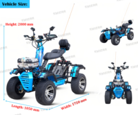Prêt à être expédié, kart électrique 4x4 tout-terrain 12000W, UTV, buggy tout-terrain 4 roues motrices, vélo de surf sur terre