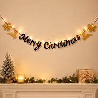 Guirlande de Noël en feutre doux, légère et réutilisable, décoration suspendue personnalisée pour fêtes de fin d'année