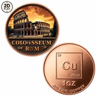 Pièce de monnaie en cuivre pur 999 de 1 oz, personnalisée en gros, motif Colisée de Rome, pièce commémorative de collection, idéale pour les cadeaux de Noël pour hommes