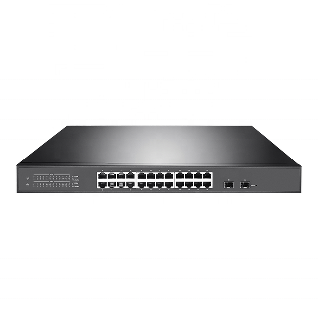 24-Port Gigabit Ethernet Easy Smart Managed PoE+ Switch with 2 SFP Ports