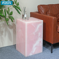 Piedra de ónix Rosa Natural de tamaño pequeño 100% para apartamento, Villa, mansión, Hotel, muebles de sala de estar, decoración interior, mesa auxiliar de piedra