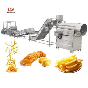 Máquina de procesamiento de patatas fritas, línea de producción de escamas de patatas, medio fritado