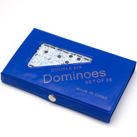 Jeu de dominos, cartes de dominos, jeu de société, design marbré, dominos colorés, mélamine, auto-émetteur 5010, 49x24x9.2mm