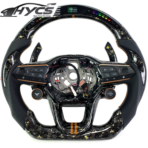 Volante Personalizado de Fibra de Carbono Forjado en Oro con LED para Seat Cupra Tavascan Terramar Formentor VZ <span class=keywords><strong>Leon</strong></span> Ibiza Ateca Arona - Product Image 1