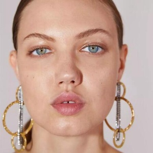 Fashion <strong>Gold</strong> Hanging <strong>Dangle</strong> Drop <strong>Earrings</strong> Statement Jewelry Crystal Flower <strong>Earrings</strong> for Women - Product Image 5