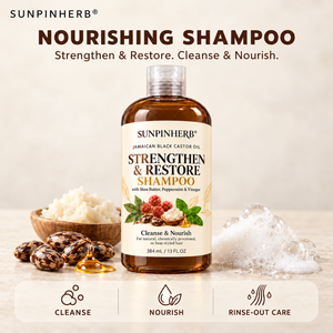 SUNPINHERB Shampooing huile de ricin noir jamaïcain beurre de karité menthe poivrée vinaigre en gros OEM ODM stock 384 ml - Product Image 2