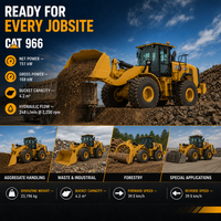 Zuverlässiger Cat 966 Radlader mit Klimatisierter Kabine für Sand- und Kiesbearbeitung sowie Hafenfracht-Handling