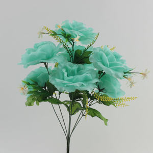 Di Yiwu forniture 7 teste di rosa bouquet di disposizione dei fiori artificiali funerale - Product Image 3