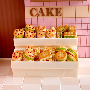 Miniatura de galleta simulada rellena de mermelada, figura de resina, decoración para casa de muñecas, imán para nevera, adorno DIY con pegamento en crema - Product Image 4