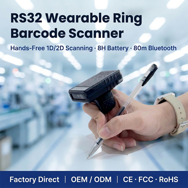 Wearable Barcode Reader Bar Code Scanner Portable Wearable Barcode Scanner Wireless 2d Qr Barcode Scanner Mini