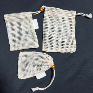 Bolsa Exfoliante de Red de Sisal de Algodón Natural, Ecológica, Biodegradable y Reciclable, con Cordón, para Jabón y Espuma - Product Image 2