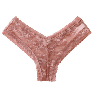 Vendita calda di pizzo da donna perizoma intimo T-Back a vita bassa Lingerie Sexy mutandine di pizzo trasparenti rifiniture taglie forti - Product Image 5