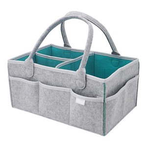 <span class=keywords><strong>Morbido</strong></span> <span class=keywords><strong>Feltro</strong></span> Borsa Per Pannolini Grande <span class=keywords><strong>Feltro</strong></span> Portatile Del Pannolino Del Bambino di Stoccaggio Caddy Con Fodera Impermeabile - Product Image 2