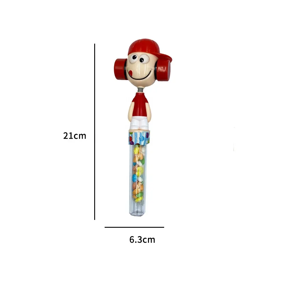 Cartoon Giggling Head Confectionery Sweet Toy Shaking Whistle Candy Toys And Candies For Kid Playing