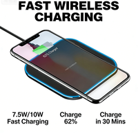 Bon prix, chargeur sans fil portable 7W 15W, charge rapide avec protection électromagnétique