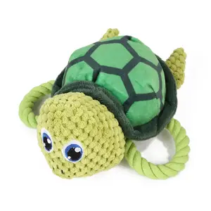 Produsen grosir ikan laut kura-kura anjing hiu lucu mainan mewah dengan tali