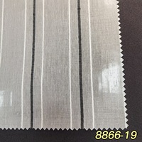 Tissu de rideau transparent à motif en faux lin à bas prix