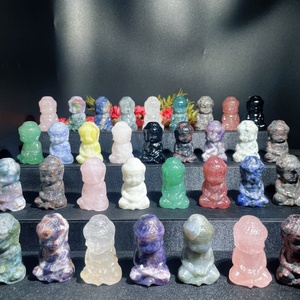 卸売特価 天然混合素材 赤ちゃん仏像彫刻 クリスタルクォーツ彫刻工芸品 装飾用 - Product Image 1