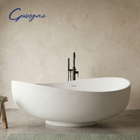 Remise sur les commandes importantes 	 Baignoire moderne en surface solide, design élégant, avec service de marque privée