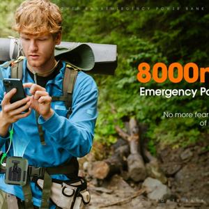 Batterie externe portable 8000 mAh, ventilateur sans lame rechargeable pour le cou, mini ventilateur de camping, ventilateur de refroidissement pour la taille, clip pour voiture/camping-car, hôtel - Product Image 6