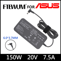 FTEWUM 20V 7.5A 150W 6.0*3.7mm AC Voeding Adapter voor ASUS ROG FX95D/VX60G/TUF Gaming/A15/FX506LU/FX705G/FX86FE/T9750
