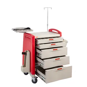 Hospital Trolley Price HOCHEY MEDICAL Crash Cart PP Mobile Abs Drugs Hospital Medical Plastic PP Emergency Cart Trolley For Clinic